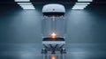 Futuristic Science Lab Stasis Chamber, Cryogenic Pod with Glowing Light Royalty Free Stock Photo