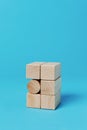 cylindrical toy block among rectangular toy blocks Royalty Free Stock Photo