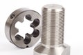 Cylindrical workpiece and button die