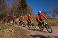 Cyling on a mountain bike Royalty Free Stock Photo