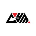 CYM triangle letter logo design with triangle shape. CYM triangle logo design monogram. CYM triangle vector logo template with red Royalty Free Stock Photo