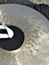 Cymbal on ground during marching band practice Royalty Free Stock Photo