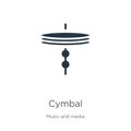 Cymbal icon vector. Trendy flat cymbal icon from music collection isolated on white background. Vector illustration can be used