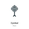 Cymbal vector icon on white background. Flat vector cymbal icon symbol sign from modern music collection for mobile concept and
