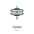 Cymbal vector icon on white background. Flat vector cymbal icon symbol sign from modern music collection for mobile concept and