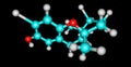 Cymobarbatol molecular structure isolated on black background Royalty Free Stock Photo