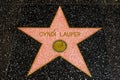 Cyndi Lauper star on the Walk of Fame, Hollywood Boulevard, Los Angeles