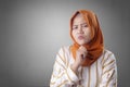 Cynical Muslim Woman Looking to the Side Royalty Free Stock Photo