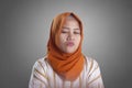 Cynical Muslim Woman Looking to the Side Royalty Free Stock Photo