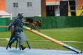 Cynologists with dogs in Moscow