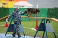 Cynologists with dogs in Moscow