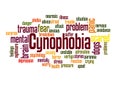 Cynophobia fear of dogs word cloud concept 2 Royalty Free Stock Photo