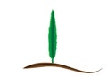 Cypress icon. Simple illustration of cypress vector icon for web. Italian silhouette cypress trees the typical tuscan landscape. V