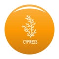 Cypress leaf icon vector orange