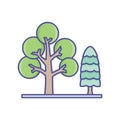 Cypress Line Style vector icon which can easily modify or edit