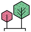 Cypress Tree Isolated Vector Icon that can be easily modified or edit Royalty Free Stock Photo