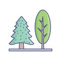 Cypress tree Line Style vector icon which can easily modify or edit