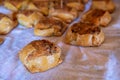 Cypriot easter cheese pastries called flaounes ready to be cooked