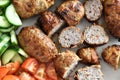 Cypriot Lamb and Pork Sausages. Sheftalia, Traditional Cypriot food.
