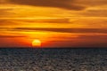 Cyprus beautiful sunset at the sea with rocks and cloudy sky Royalty Free Stock Photo