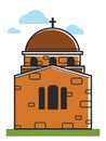 Cyprus cathedral or orthodox monastery symbol Greek tourism travel architecture vector icon