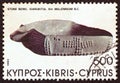 CYPRUS - CIRCA 1980: A stamp printed in Cyprus shows stone bowl, Khirokitia 6th millenium B.C., circa 1980.