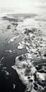 Black And White Aerial View Photography Of Winter Swamp And Water