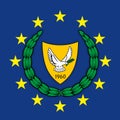 Cyprus coat of arms on the European Union flag