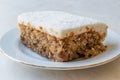 Cyprus Dessert also called Trilece / Kibris Tatlisi / Muhallebi Milk Pudding with Walnut and Breadcrumbs. Royalty Free Stock Photo