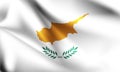 Cyprus flag blowing in the wind. part of a series. Cyprus waving flag Royalty Free Stock Photo