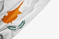 Cyprus flag of fabric with copyspace for your text on white background