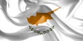 Cyprus Flag Waving Cyprus Flags. 3D Realistic Background Illustration in Silk Fabric Texture Royalty Free Stock Photo