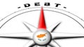 Cyprus Globe Sphere Flag and Compass Concept Debt Titles Ã¢â¬â 3D Illustrations Royalty Free Stock Photo