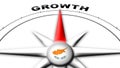 Cyprus Globe Sphere Flag and Compass Concept Growth Titles Ã¢â¬â 3D Illustrations Royalty Free Stock Photo