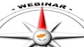 Cyprus Globe Sphere Flag and Compass Concept Webinar Titles Ã¢â¬â 3D Illustrations Royalty Free Stock Photo