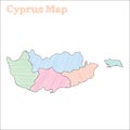 Cyprus hand-drawn map.