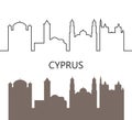 Cyprus logo. Isolated Cyprus architecture on white background