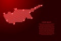 Cyprus map from 3D red cubes isometric abstract concept, square pattern, angular geometric shape, for banner, poster. Vector Royalty Free Stock Photo