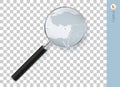 Cyprus map with flag in magnifying glass on transparent background Royalty Free Stock Photo