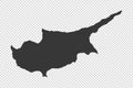 Cyprus map with gray tone on png or transparent background,illustration,textured , Symbols of Cyprus,vector illustration Royalty Free Stock Photo