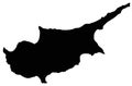 Cyprus map - island country in the Eastern Mediterranean