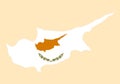 Cyprus Map with National Flag Elements Vector Royalty Free Stock Photo