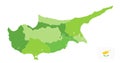 Cyprus Map Spot Green Colors isolated on white. No text