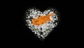 Cyprus National Day. April 1. Heart shape made out of flowers on black background. 3D rendering