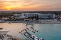 Cyprus -Nissi Beach in Ayia Napa, clean aerial photo of famous tourist beach in Cyprus