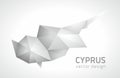 Cyprus grey vector polygonal map Royalty Free Stock Photo