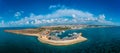 Cyprus. Paphos castle, aerial panorama from drone. Medieval port castle in harbour on Mediterranean coast Royalty Free Stock Photo