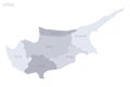 Cyprus political map of administrative divisions