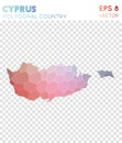 Cyprus polygonal map, mosaic style country.