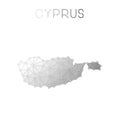 Cyprus polygonal vector map.